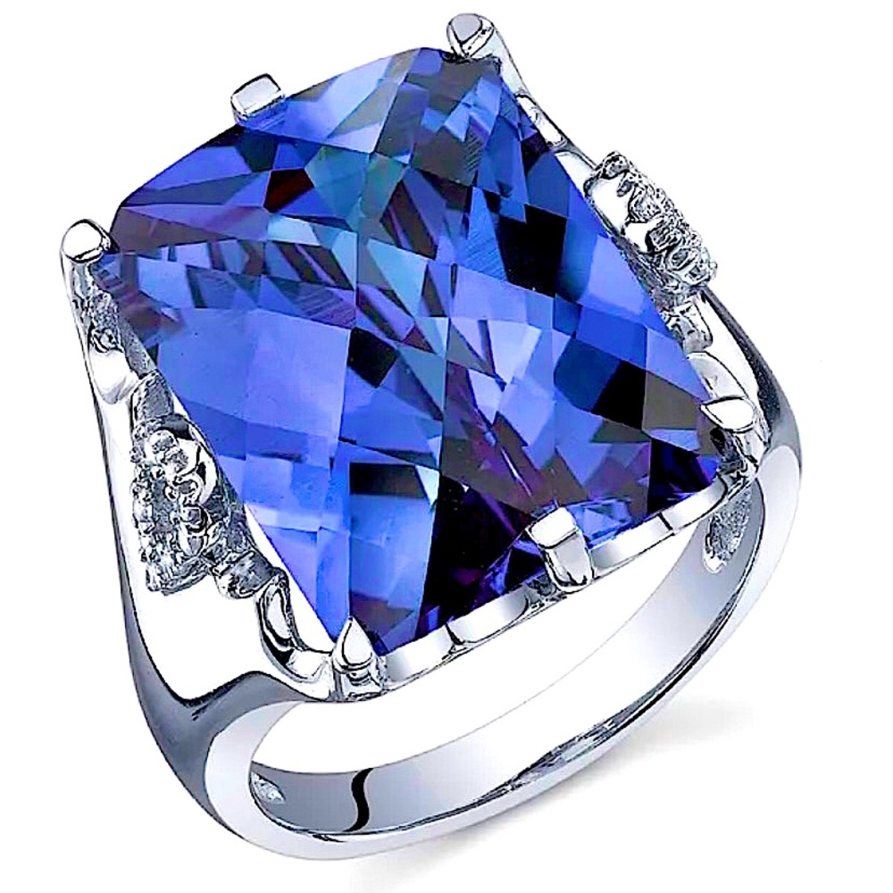 925 sterling silver Tanzanite ring , very elegant .